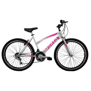 Bicicleta Sforzo Dama Rin 26 Doble Pared 18 Cambios - Blanca fucsia